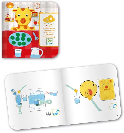 Комплект за оцветяване Djeco - Рисуване с гъба