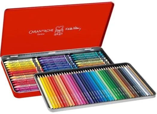 Комплект моливи и пастели Caran D'Ache - Keith Haring, Special Edition