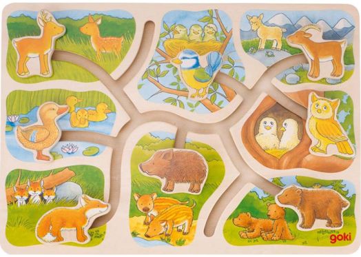 Плъзгащ пъзел Goki - Майка и дете