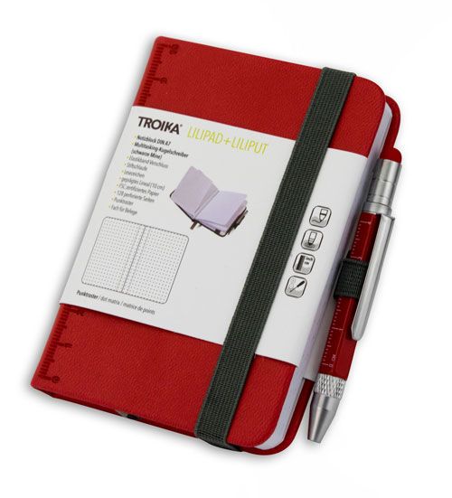 Джобен тефтер Troika с химикалка Liliput, червен