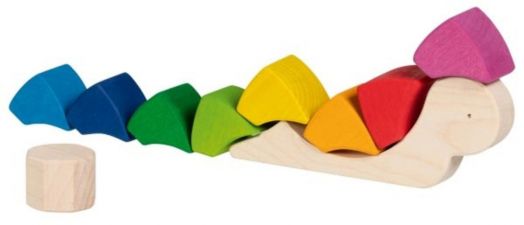 Дървен пъзел и блокчета Goki - охлюв