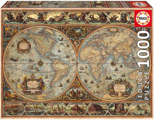 Пъзел Educa: Светът, 1000 части