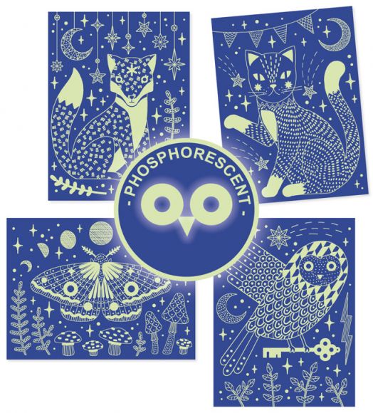 Детски скреч карти Djeco - През нощта