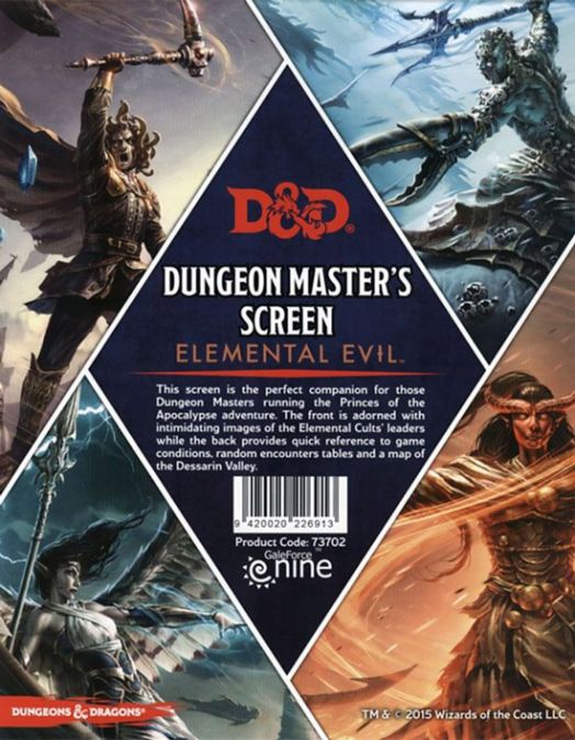 Dungeons & Dragons Campaign Book - Dungeon Master's Screen Elemental Evil