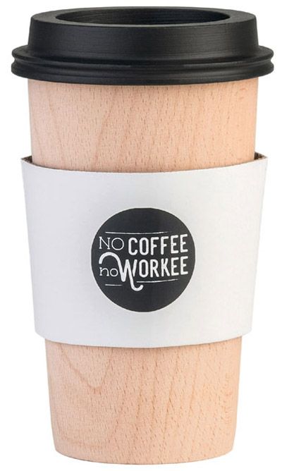 Дървен моливник Legami - No Coffee No Workee