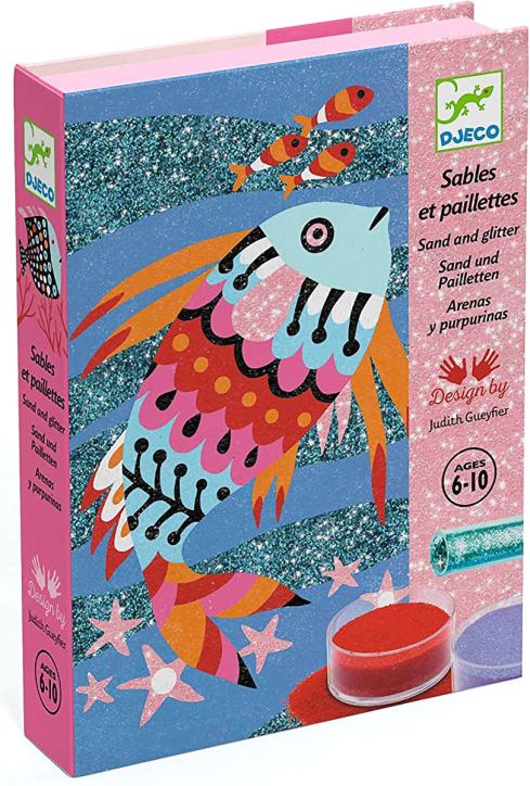 Комплект за рисуване с пясък Fish Rainbows Djeco