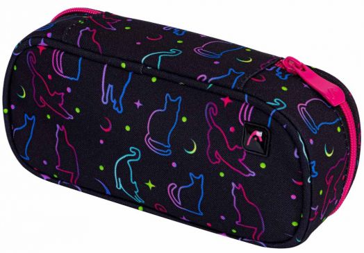 Овален ученически несесер Astra Head - Котки в тъмното