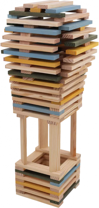 Дървен конструктор Kapla, синя кутия, 120 части