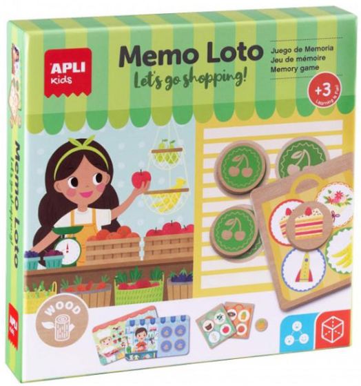 Дървена мемори игра Apli Kids - Пазаруване