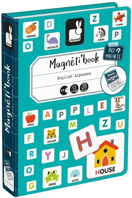 Детска магнитна книга Janod - Английската азбука