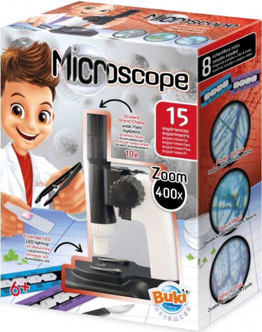 Mикроскоп с аксесоари Buki - 15 експеримента