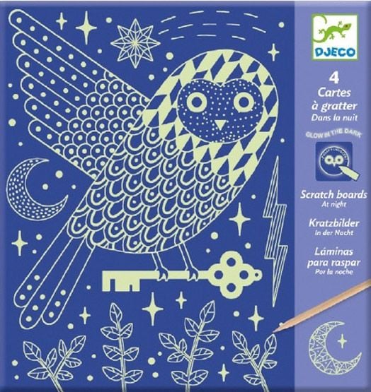 Детски скреч карти Djeco - През нощта