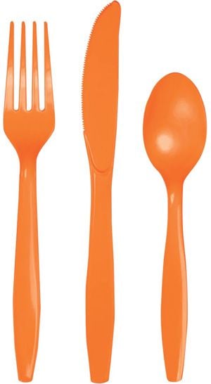 Пластмасови прибори Creative Party - Оранжеви, 24 бр.