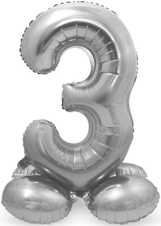 Фолиев балон Folat - Цифра 3, сребърен
