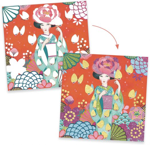 Комплект за рисуване с брокат Djeco - Daydream