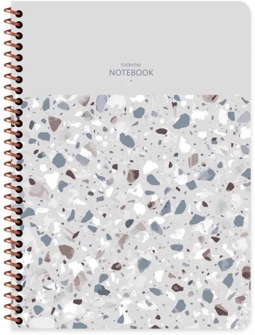 Тетрадка Keskin Color Terrazzo, 80 листа с широки редове, асортимент