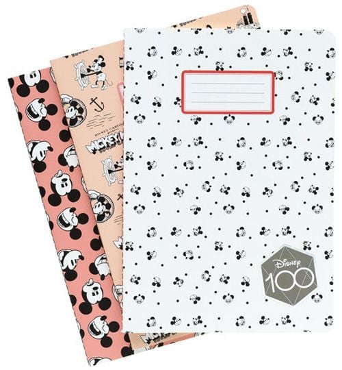 Комплект тетрадки Mickey Mouse 100th Anniversary, 3 бр.