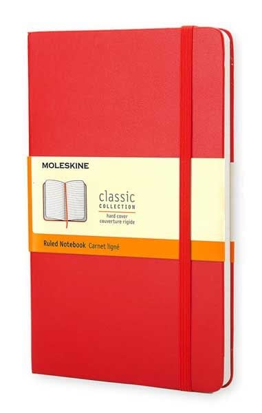 Голям червен тефтер Moleskine, линиран