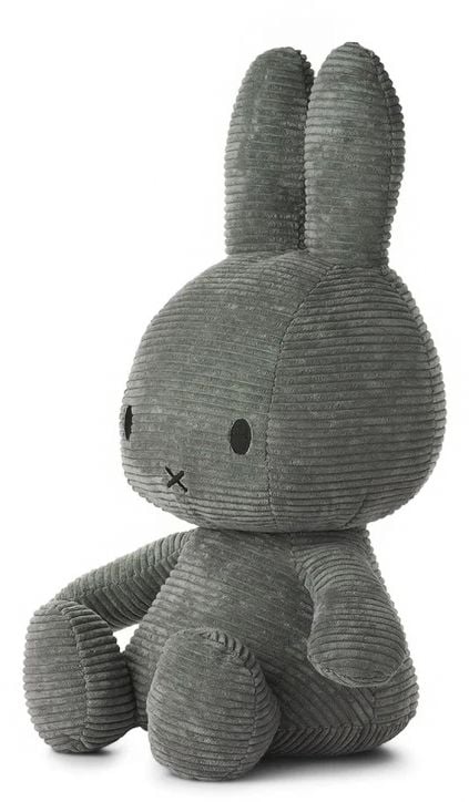 Плюшена играчка Miffy Eco Corduroy - базалтовосив заек, 50 см.