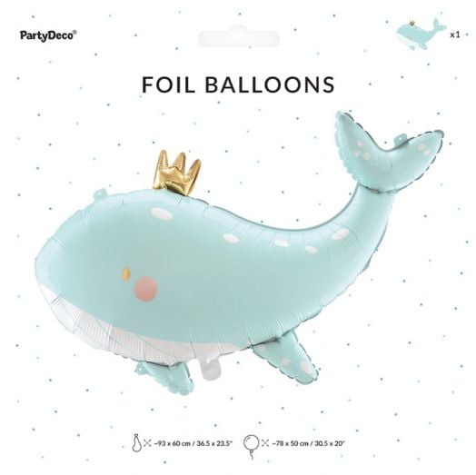 Фолиев балон PartyDeco - Кит, 93 х 60 см