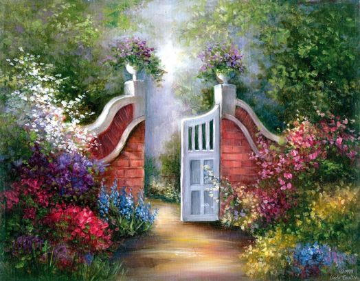 Комплект за лесно рисуване с акрилни бои върху платно Royal & Langnickel - Градина