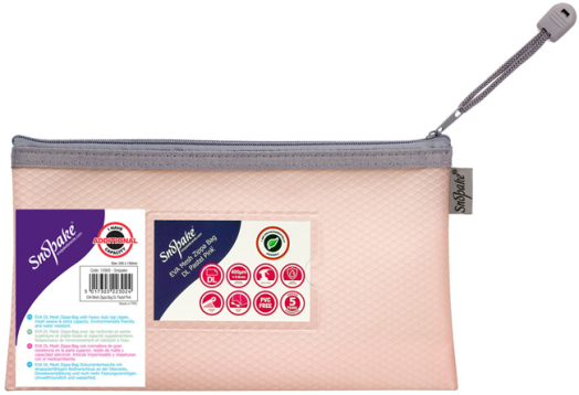 Папка с цип Snopake Mesh Zippa Bag DL, пастелно розово