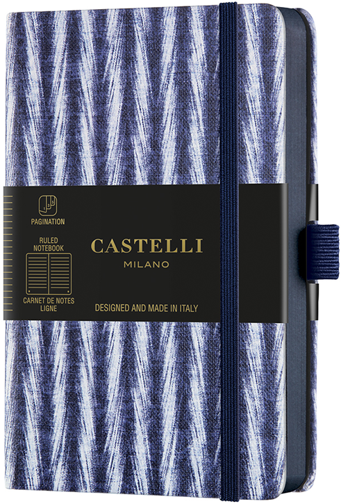 Бележник Castelli Shibori Twill, линирани, 9 х 14 см.