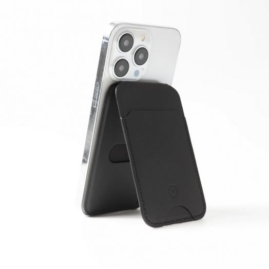 Калъф за карти/стойка за телефон Valenta MagSafe Stand, черен