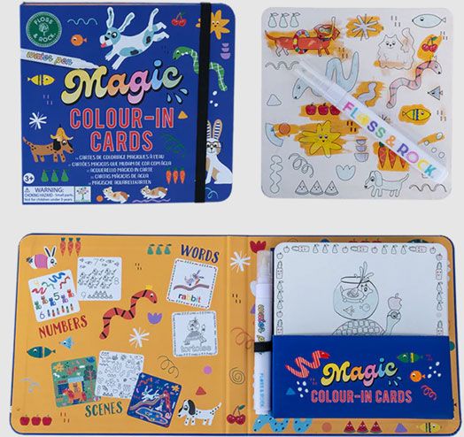 Оцветяване с вода Floss & Rock, Magic Colour-in cards, Pets - Домашни любимци