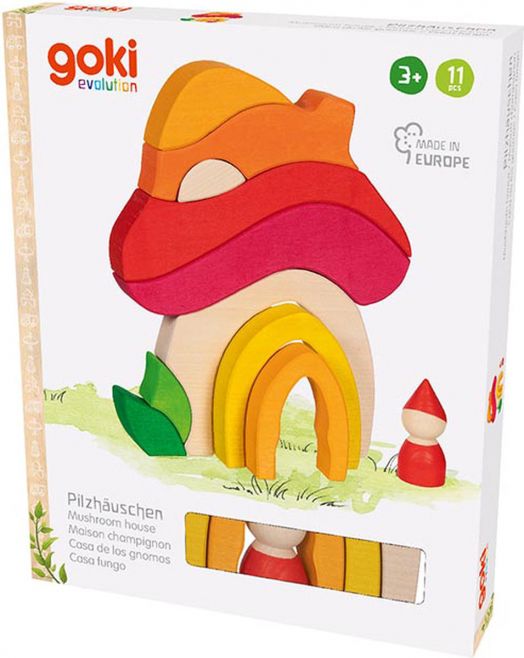 Дървен конструктор Goki - Къща Гъба