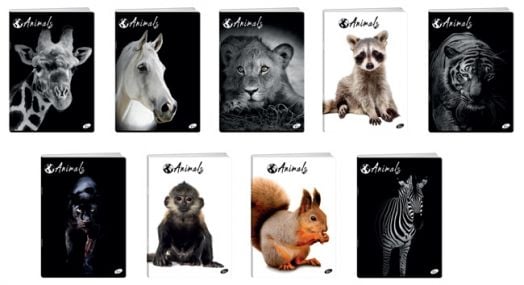 Тетрадка Elisa Animals А4, 60 листа с широки редове