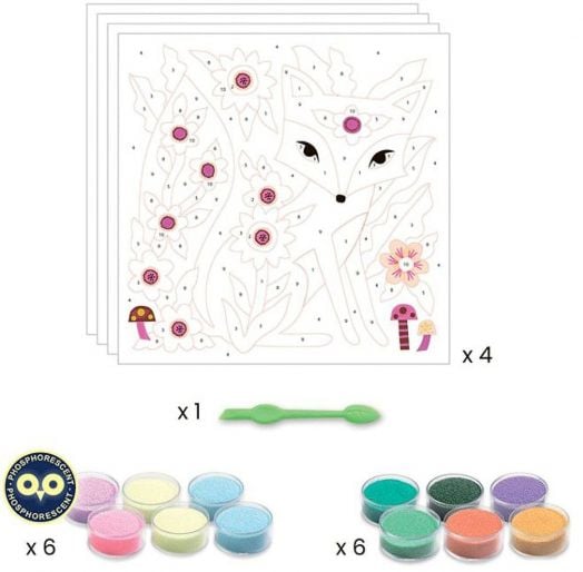 Комплект за рисуване с пясък Djeco - Горски светлини