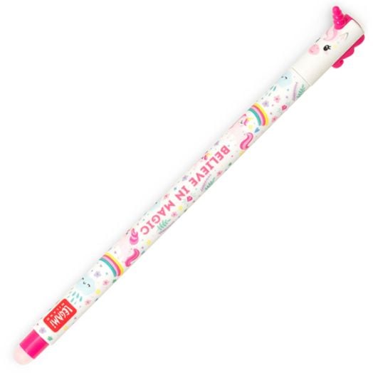 Изтриваема гел химикалка Legami Unicorn с капачка и гумичка