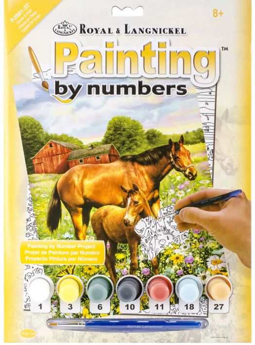 Комплект за лесно рисуване с акрилни бои Royal & Langnickel - Кончета, 22 х 30 см.