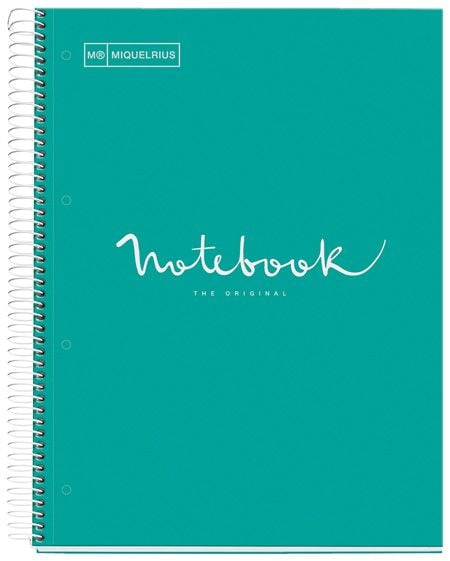 Тетрадка Miquelrius Emotions A4 със спирала, 80 листа на точки, тюркоаз