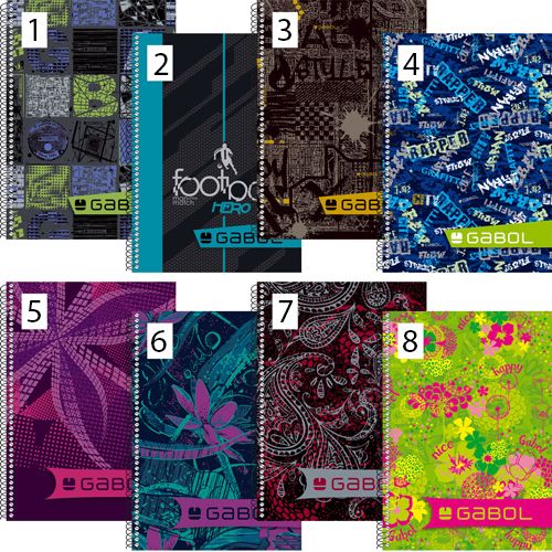 Тетрадка със спирала Gabol B5, 100 листа - широки редове