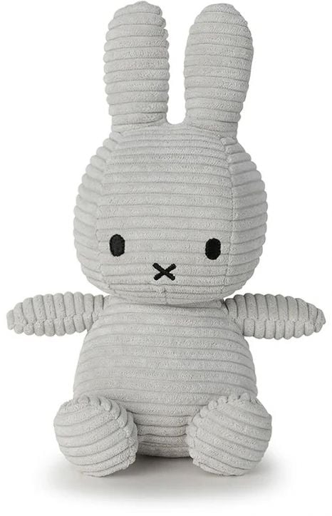 Плюшена играчка Miffy Eco Corduroy - светлосив заек, 23 см.
