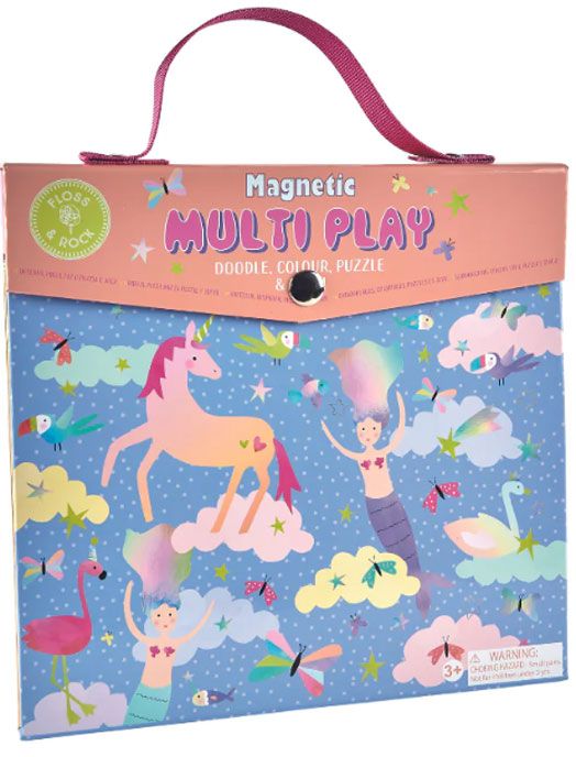 Игра с магнити и оцветяване Floss & Rock, Magnetic Multi Play scenes, Fantasy - Еднорог