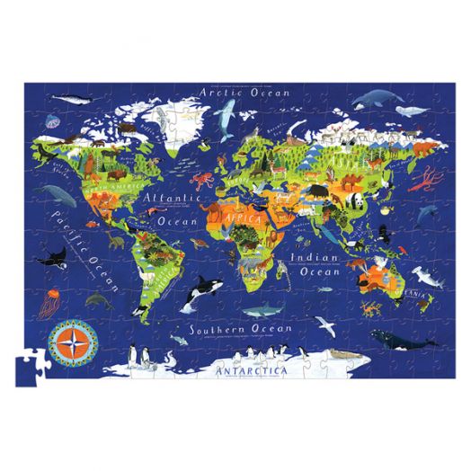 Пъзел Crocodile Creek: Карта на света, 200 части + постер