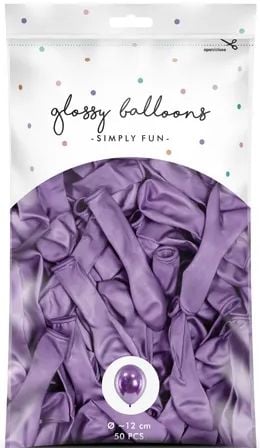 Комплект лилави балони PartyDeco, 50 бр.