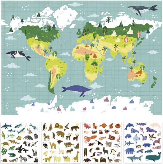 Гигантски постер Apli Kids - Световна карта