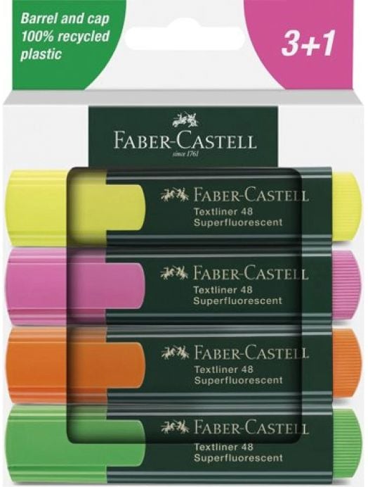 Комплект текстмаркери Faber-Castell, 4 цвята