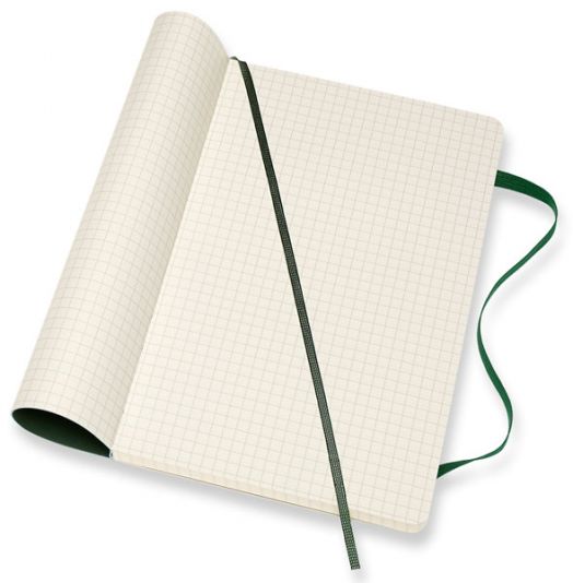 Джобен лавровозелен тефтер Moleskine Classic Myrtle Green с твърди корици и листа на малки квадратчета