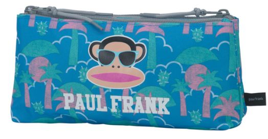 Ученически несесер Paul Frank Venice Blue / Grey / Pink с две отделения