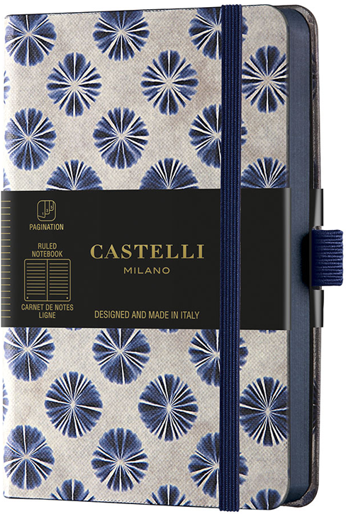 Бележник Castelli Shibori Flowers, линирани, 9 х 14 см.