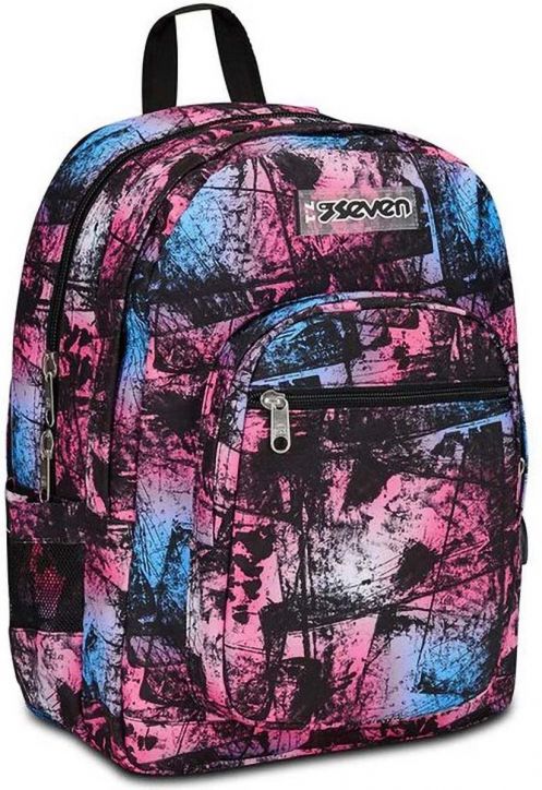 Ученическа раница Seven Freethink Raspberry Rose с две отделения и USB порт
