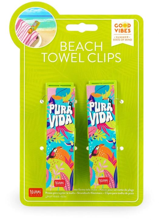 Щипки за плажна хавлия Legami - Pura vida, 2 бр.