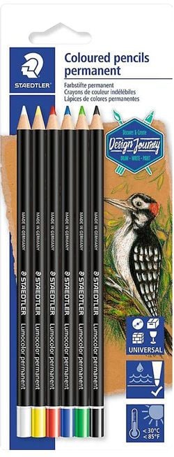 Комплект перманентни моливи Staedtler Design Journey, 6 цвята