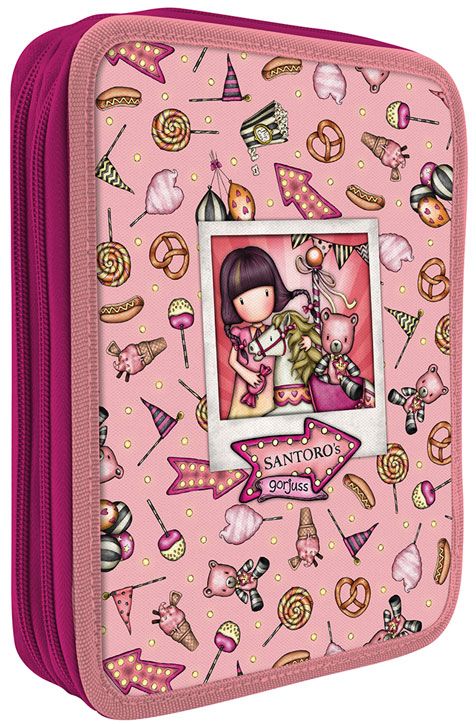 Ученически несесер Gorjuss Carousel с две отделения, пълен