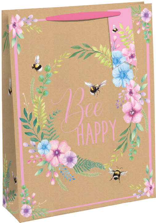 Подаръчна торбичка Eurowrap - Бъди щастлив, средна